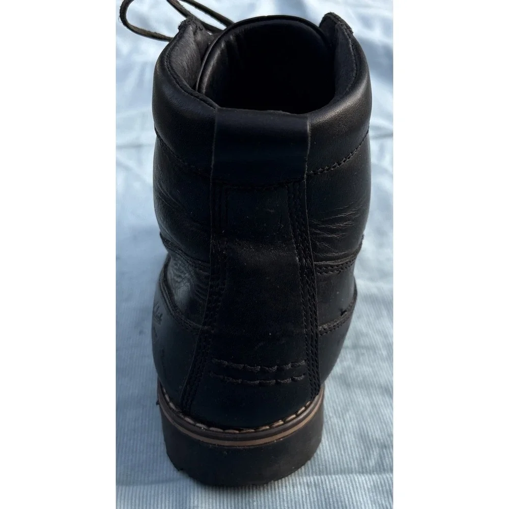 Woolrich Mens Black Leather Moc Toe Lace Up Ankle Boots Outdoor Rugged Lug Sole